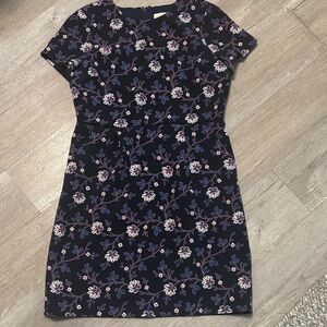 LOFT Navy Floral Mini Dress
